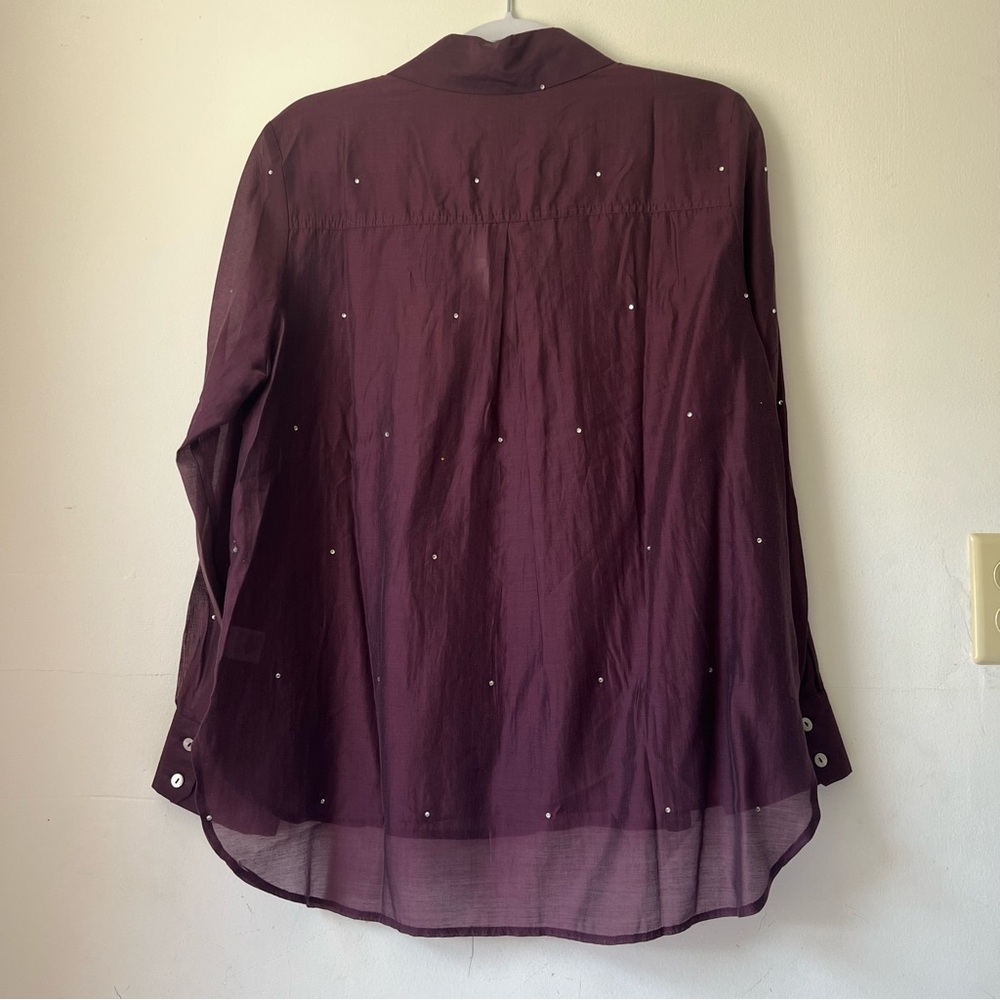 Bailey 44 Plum Shirt Size Large with Rhinestones NWT - Picture 3 of 8